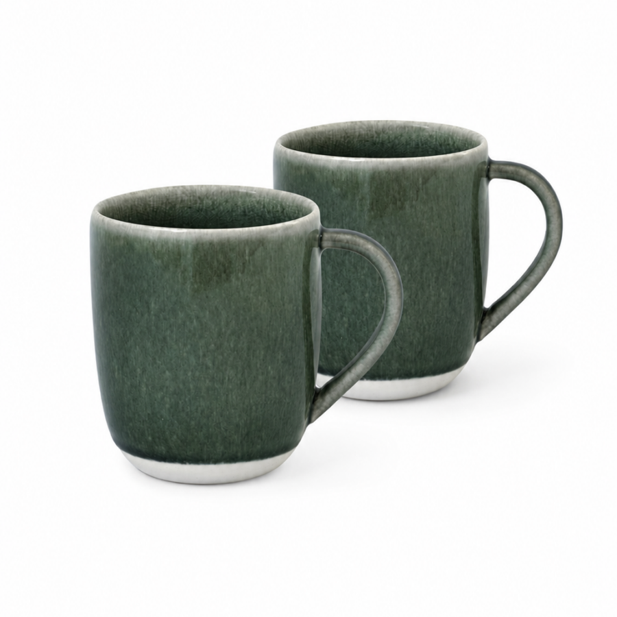 Stoneware Two-Piece Mug Set - Storm Gray