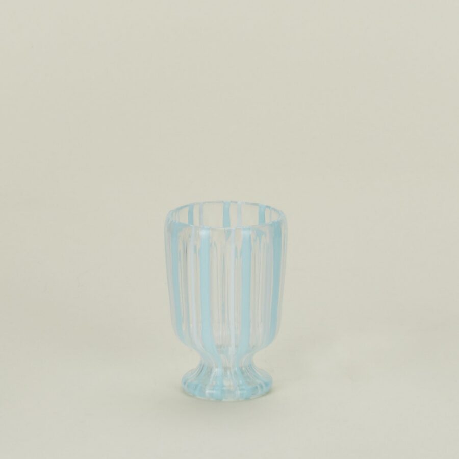 White Striped Artisan Wine Glass